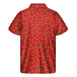 Red Tomatoes Pattern Print Men's Short Sleeve Shirt