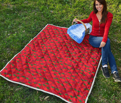 Red Tomatoes Pattern Print Quilt
