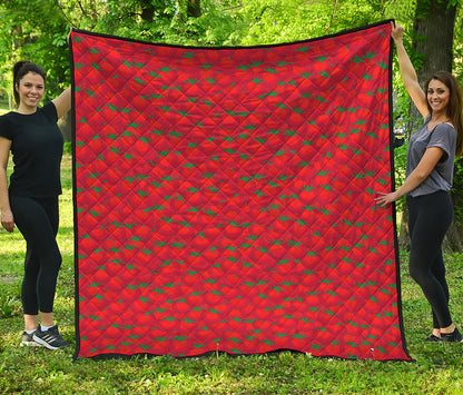 Red Tomatoes Pattern Print Quilt