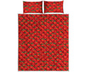 Red Tomatoes Pattern Print Quilt Bed Set