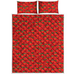 Red Tomatoes Pattern Print Quilt Bed Set