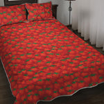 Red Tomatoes Pattern Print Quilt Bed Set