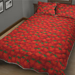 Red Tomatoes Pattern Print Quilt Bed Set