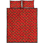 Red Tomatoes Pattern Print Quilt Bed Set