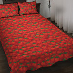 Red Tomatoes Pattern Print Quilt Bed Set