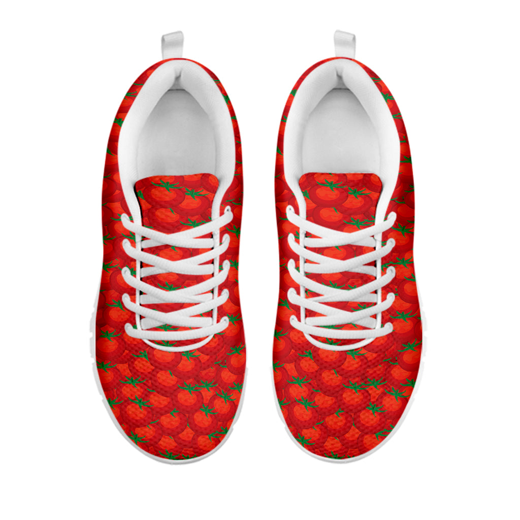 Red Tomatoes Pattern Print White Sneakers