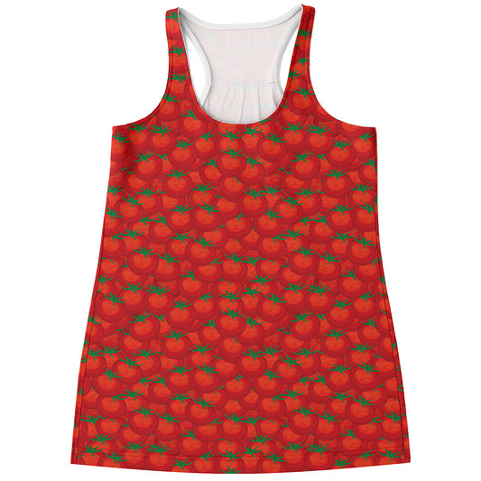 Red Tomatoes Pattern Print Women's Racerback Tank Top