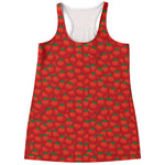 Red Tomatoes Pattern Print Women's Racerback Tank Top