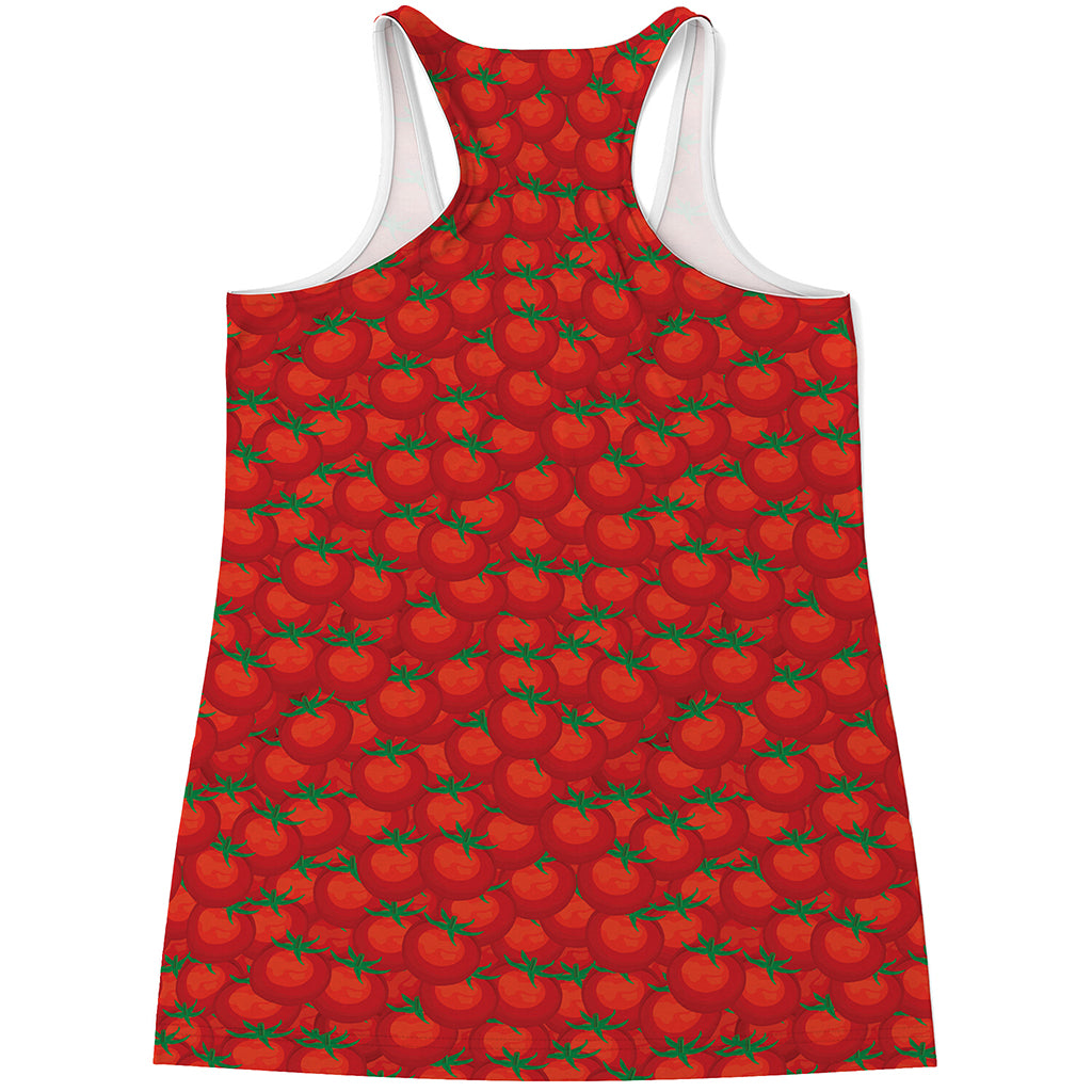 Red Tomatoes Pattern Print Women's Racerback Tank Top