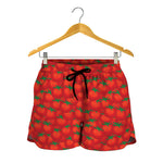 Red Tomatoes Pattern Print Women's Shorts