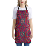 Red Tribal Ethnic Mandala Print Apron