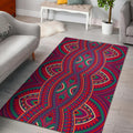 Red Tribal Ethnic Mandala Print Floor Mat