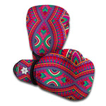 Red Tribal Ethnic Mandala Print Boxing Gloves