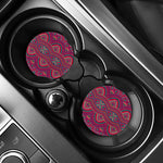 Red Tribal Ethnic Mandala Print Car Coasters