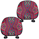 Red Tribal Ethnic Mandala Print Car Headrest Covers