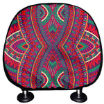 Red Tribal Ethnic Mandala Print Car Headrest Covers