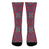 Red Tribal Ethnic Mandala Print Crew Socks