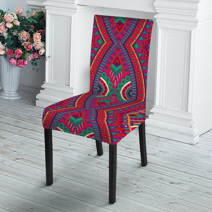 Red Tribal Ethnic Mandala Print Dining Chair Slipcover