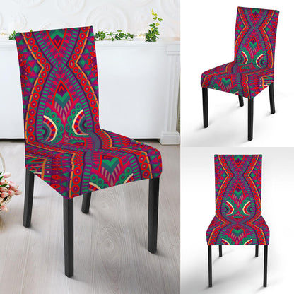 Red Tribal Ethnic Mandala Print Dining Chair Slipcover