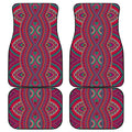 Red Tribal Ethnic Mandala Print Front and Back Car Floor Mats