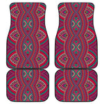 Red Tribal Ethnic Mandala Print Front and Back Car Floor Mats
