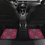 Red Tribal Ethnic Mandala Print Front and Back Car Floor Mats