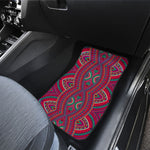 Red Tribal Ethnic Mandala Print Front and Back Car Floor Mats