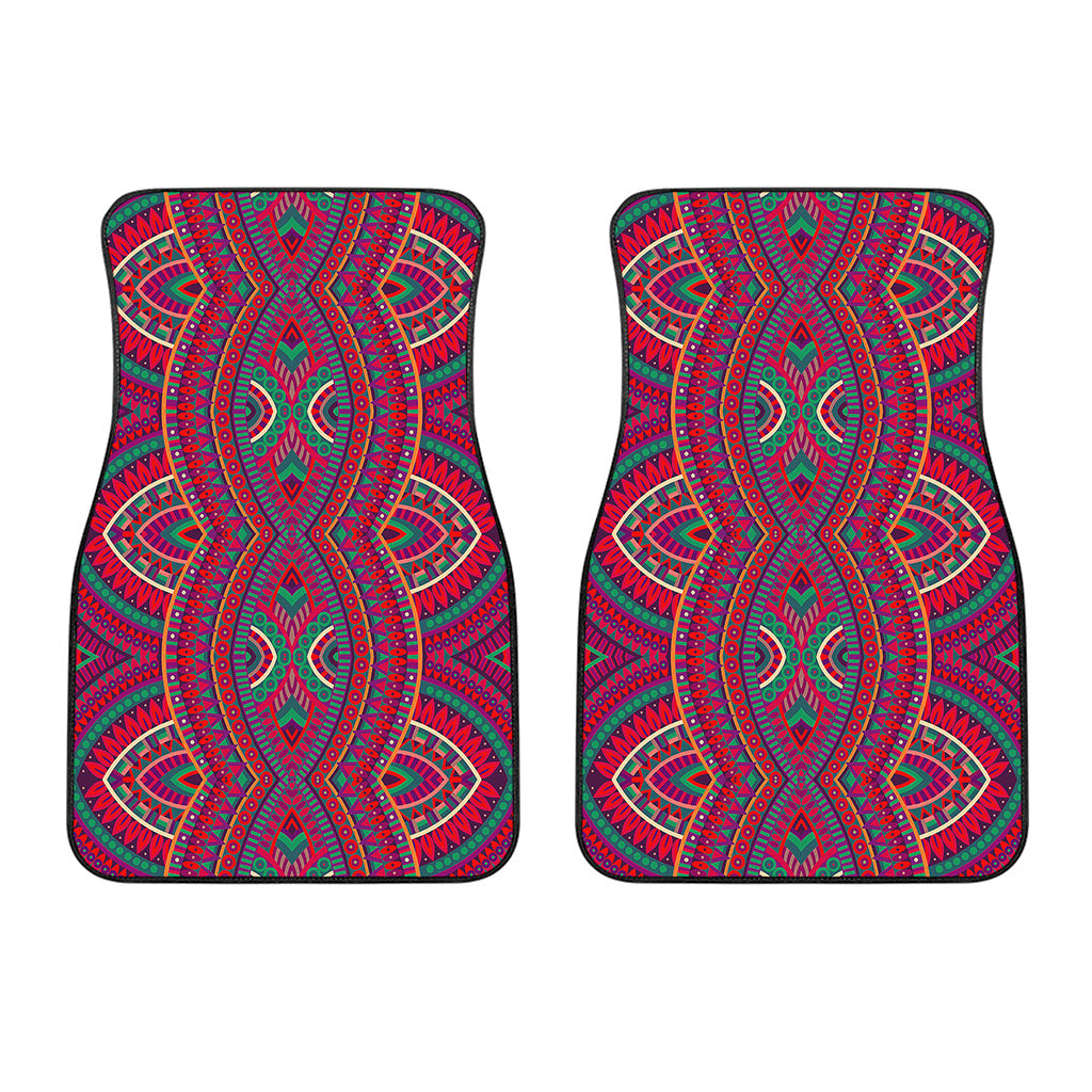 Red Tribal Ethnic Mandala Print Front Car Floor Mats