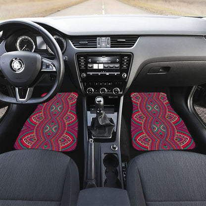 Red Tribal Ethnic Mandala Print Front Car Floor Mats