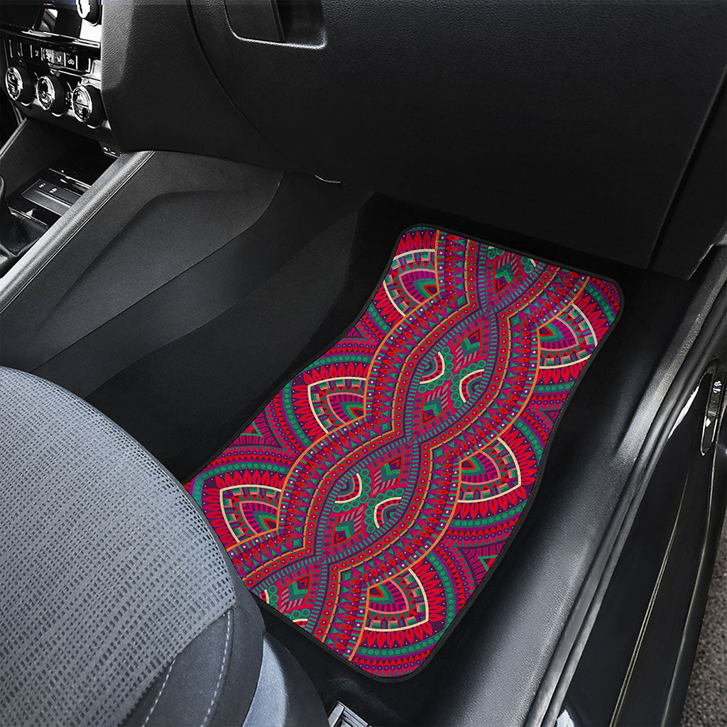 Red Tribal Ethnic Mandala Print Front Car Floor Mats