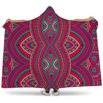Red Tribal Ethnic Mandala Print Hooded Blanket
