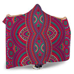 Red Tribal Ethnic Mandala Print Hooded Blanket