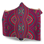 Red Tribal Ethnic Mandala Print Hooded Blanket