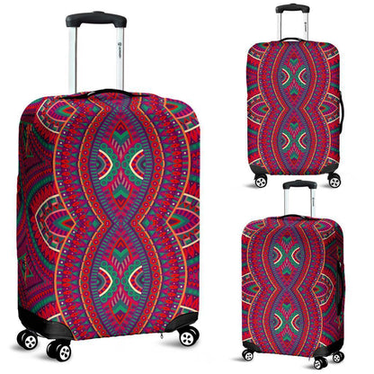 Red Tribal Ethnic Mandala Print Luggage Cover GearFrost