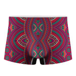 Red Tribal Ethnic Mandala Print Men's Boxer Briefs
