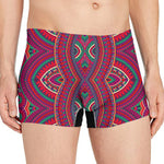 Red Tribal Ethnic Mandala Print Men's Boxer Briefs