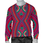 Red Tribal Ethnic Mandala Print Men's Crewneck Sweatshirt GearFrost