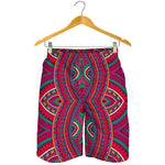 Red Tribal Ethnic Mandala Print Men's Shorts