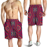 Red Tribal Ethnic Mandala Print Men's Shorts