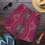 Red Tribal Ethnic Mandala Print Men's Shorts