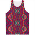 Red Tribal Ethnic Mandala Print Men's Tank Top