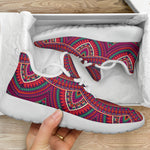 Red Tribal Ethnic Mandala Print Mesh Knit Shoes GearFrost