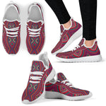 Red Tribal Ethnic Mandala Print Mesh Knit Shoes GearFrost