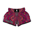Red Tribal Ethnic Mandala Print Muay Thai Boxing Shorts