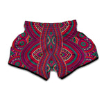 Red Tribal Ethnic Mandala Print Muay Thai Boxing Shorts