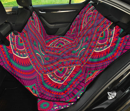 Red Tribal Ethnic Mandala Print Pet Car Back Seat Cover