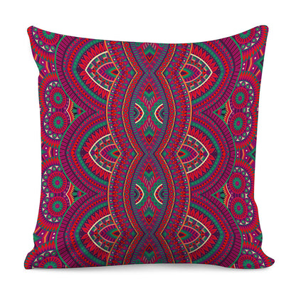 Red Tribal Ethnic Mandala Print Pillow Cover