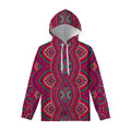 Red Tribal Ethnic Mandala Print Pullover Hoodie