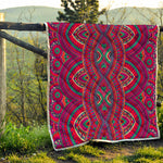 Red Tribal Ethnic Mandala Print Quilt