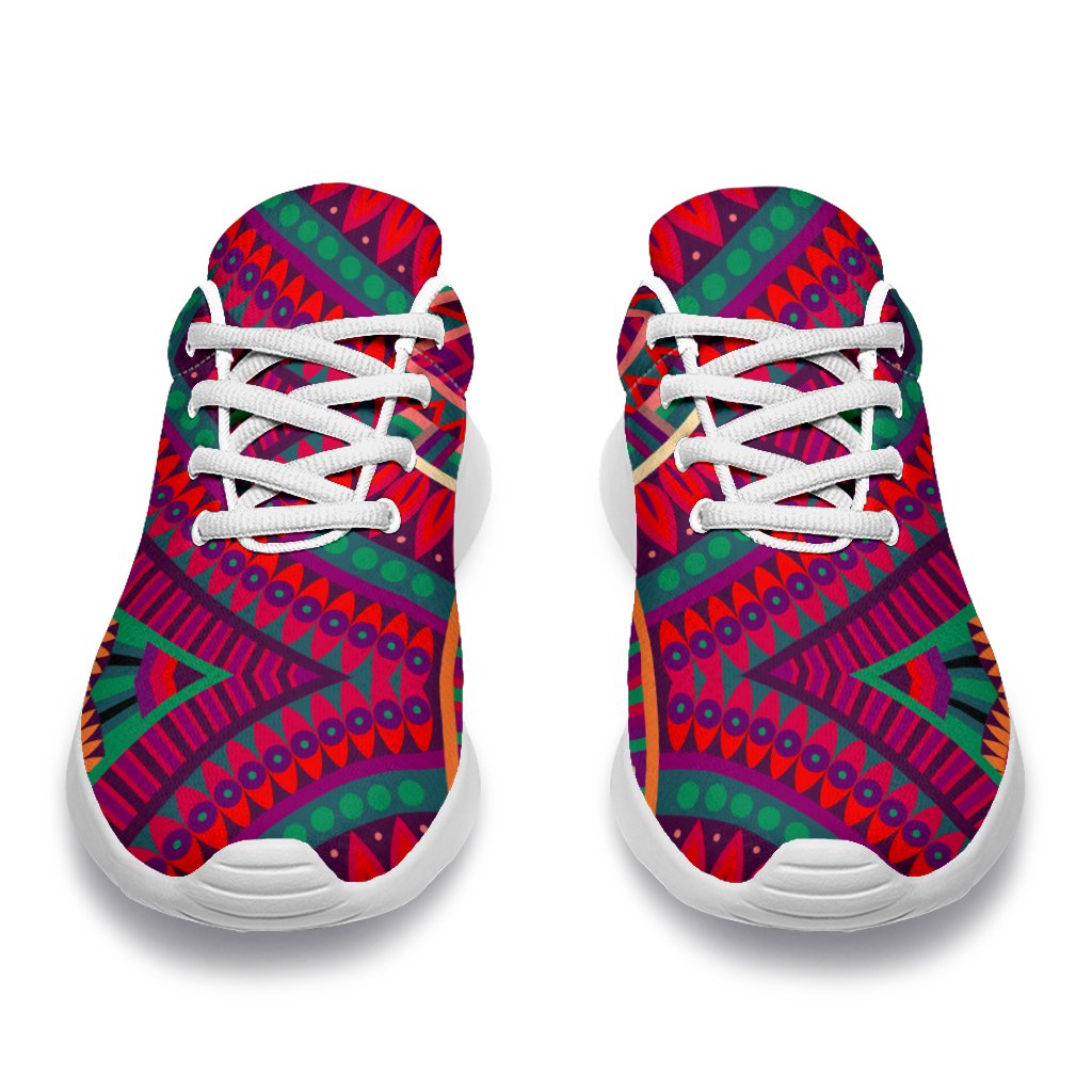 Red Tribal Ethnic Mandala Print Sport Shoes GearFrost